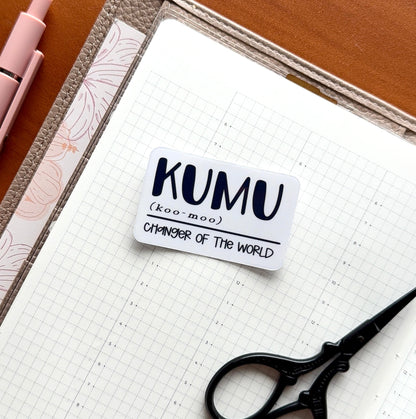 KUMU - TEACHER - TRANSPARENT VINYL STICKER