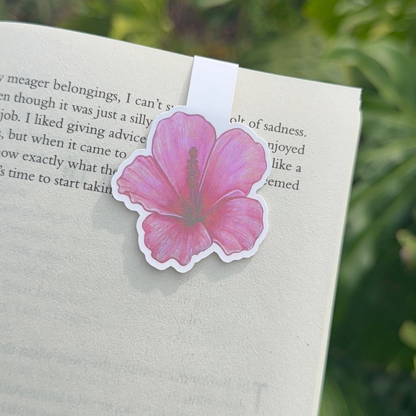 HIBISCUS - DARK PINK - MAGNETIC BOOKMARK