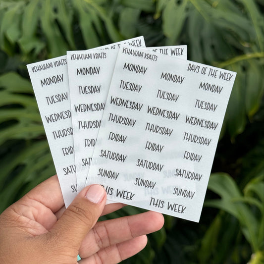 DAYS OF THE WEEK STICKERS
