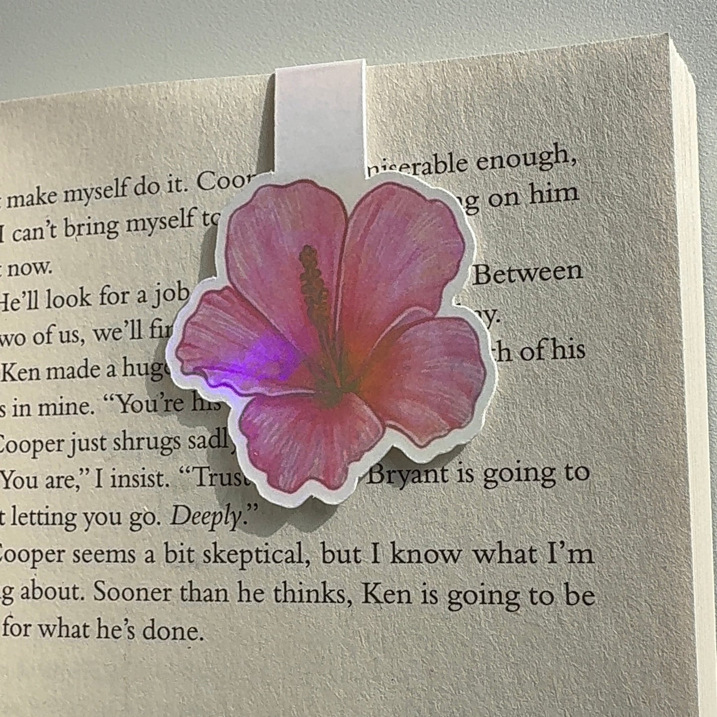HIBISCUS - DARK PINK - MAGNETIC BOOKMARK