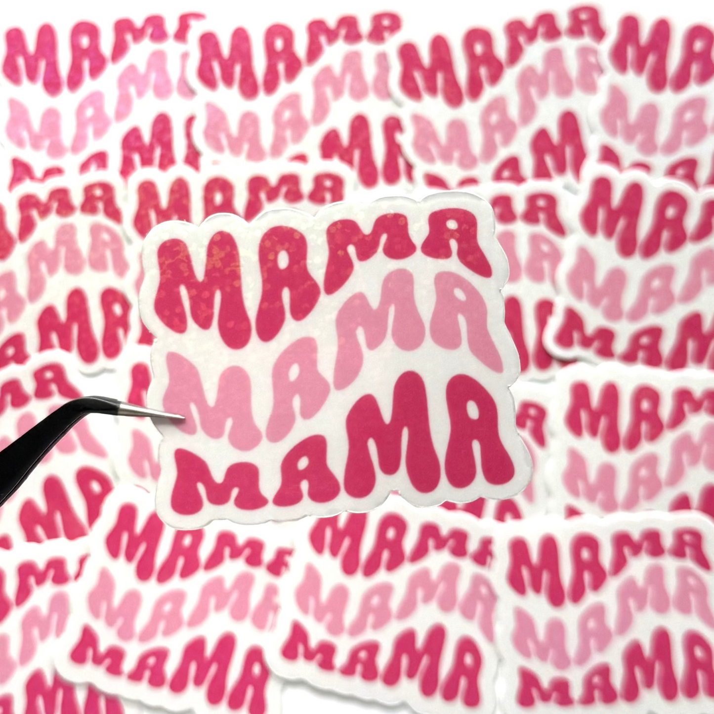 MAMA MAMA MAMA PINK - TRANSPARENT VINYL STICKER