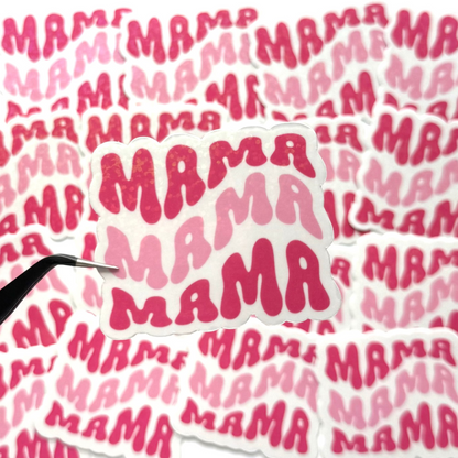 MAMA MAMA MAMA PINK - TRANSPARENT VINYL STICKER