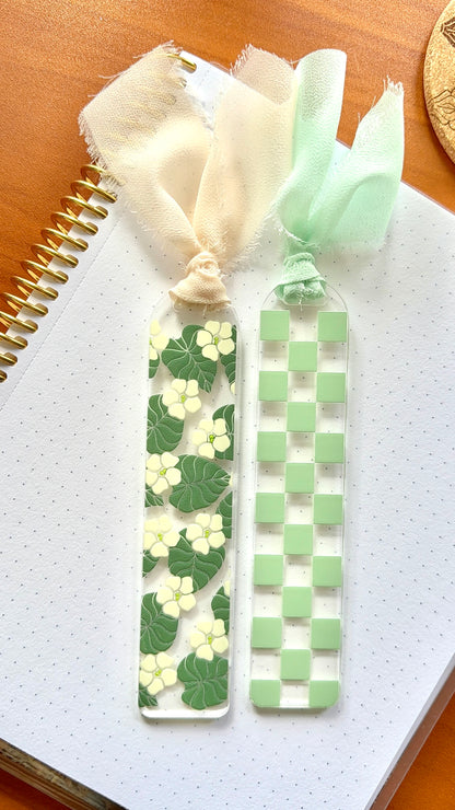 Matcha Checkered Acrylic Bookmark